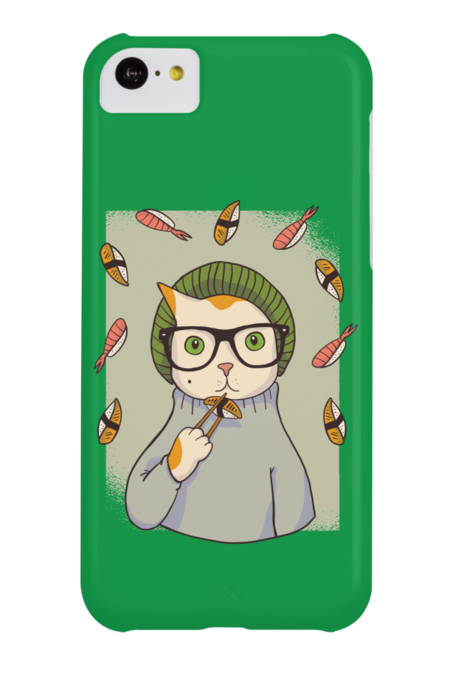 Hipster Sushi Cat by boobear247