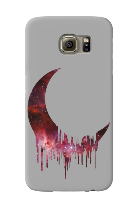 Galaxy moon dripping / melting (red galaxy) - universe / cosmos by Vane22april