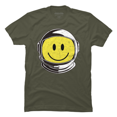 Astronaut Smiley Face Retro Vintage Distressed by illiminate