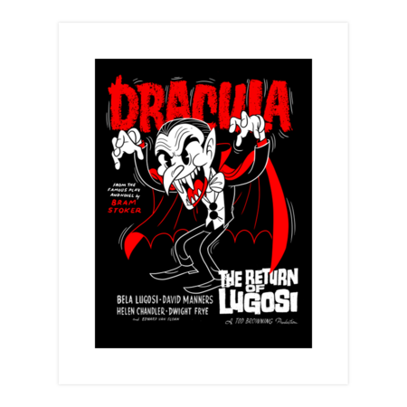Bram Stoker Dracula Return of Bela Lugosi old Cartoon Poster