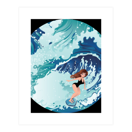 Anime surfing girl