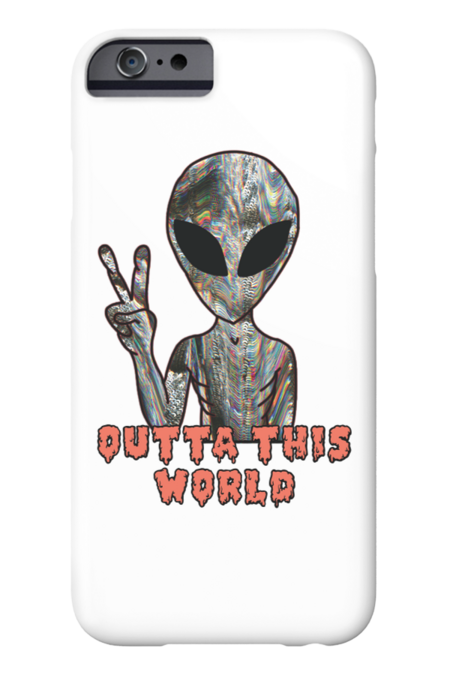 Glitchy Outta This World Peace Sign Alien by JessArlingDesign