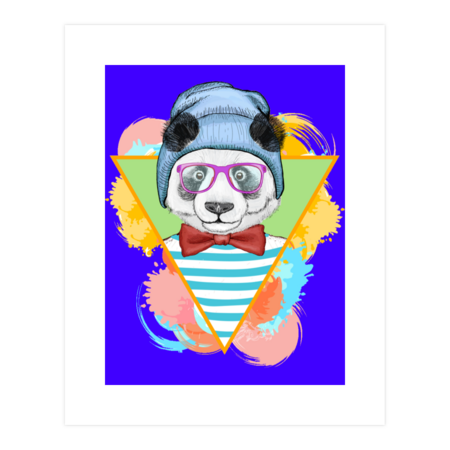 Panda hipster fashion animal by higormtso