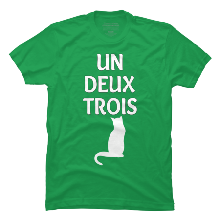 Cute Abstract Un Deux Trois Cat French Kitty T-Shirt