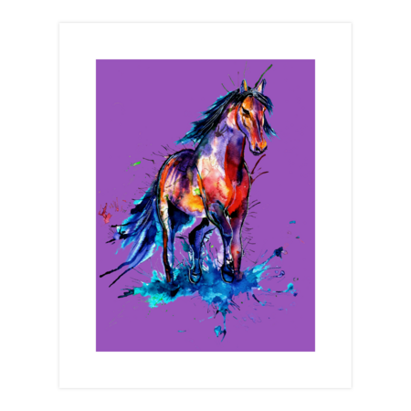 horse watercolor by NemfisArt