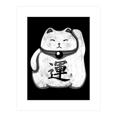 Maneki Neko - Lucky Cat Grunge