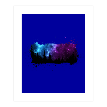Dark Forest with starry sky by DerroK991