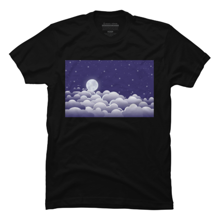 Night sky with moon and clouds.