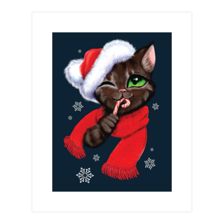 Christmas cat by POLINART