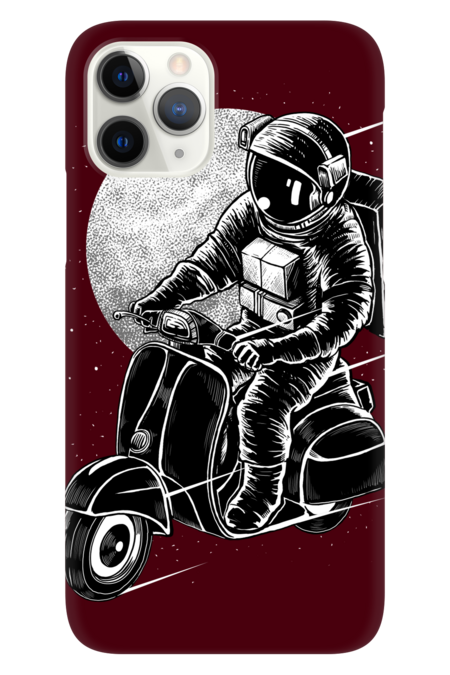 Spaceman on a scooter lost cosmonaut in space art by Otaizart