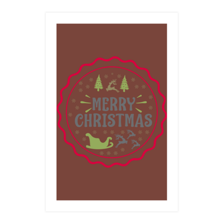 Merry Christmas Round Stamp by HolidayStore