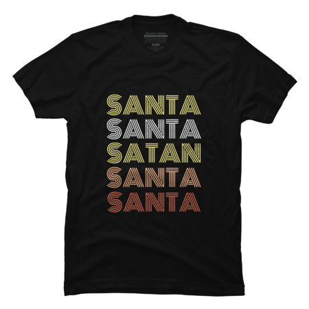 70s Retro Style Santa Satan Wordplay