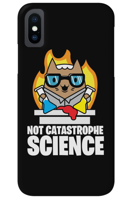 Not Catastrophe Science Design Funny Cat Pun Scientist by swiftyspade