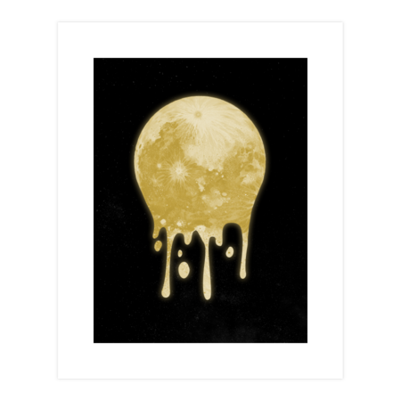 Melting Moon Visual Art - Gold Edition by Lumos19Studio