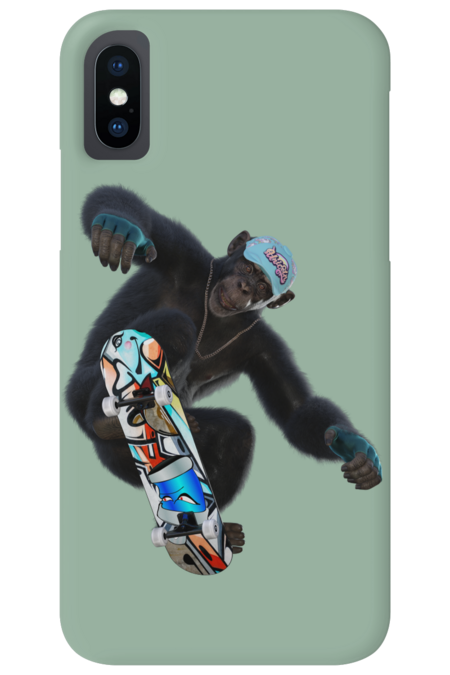 Monkey Skateboarder by vonHobo