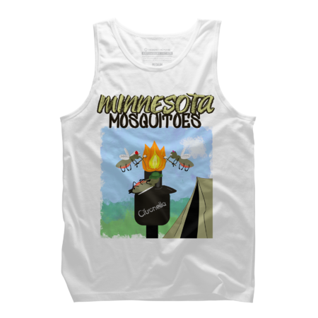 Minnesota Mosquitoes Cartoon - Camping by Tiki Torch by ButterflyInTheAttic