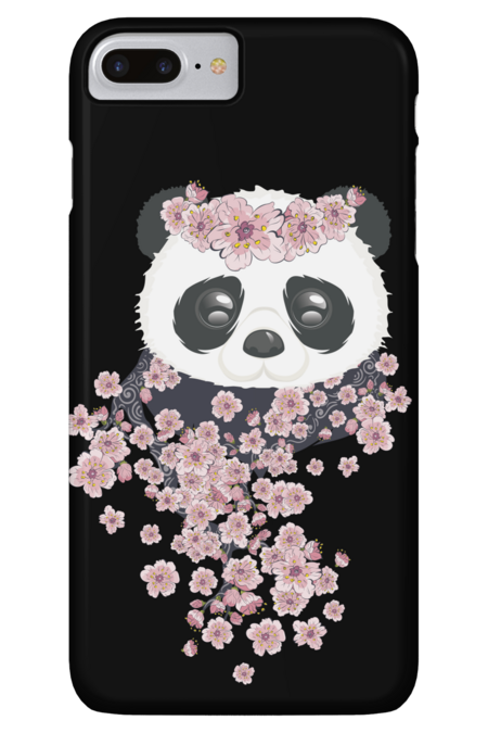 Panda face and Sakura by AnnArtshock