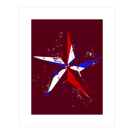American Flag Nautical Star - Grunge