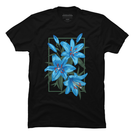Blue Lilies. Flower illustration by lents