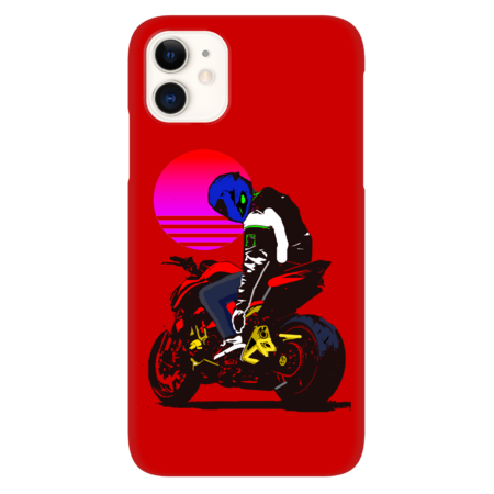 Cafe Racer With Synthwave Sunset by secretsunn