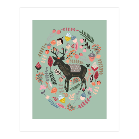 Floral Deer by DancingColors