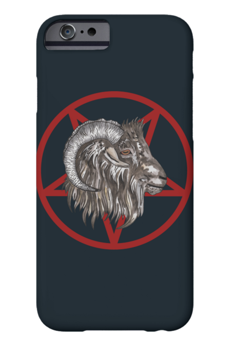 Satanic goat in pentacle by susserain