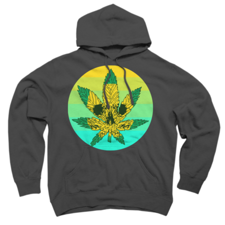 Cannabis leaf with skull