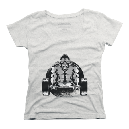 Strong Gorilla Pumps Muscles by Barbell by TshirtforHumans