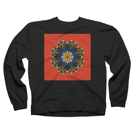 The Flower of Tradition - Colorful geometric flower with red.
