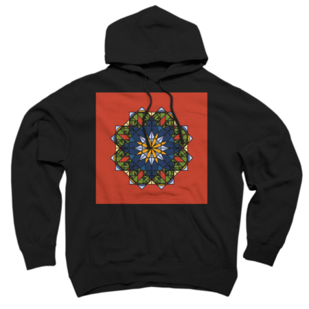 The Flower of Tradition - Colorful geometric flower with red.