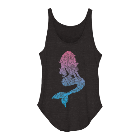 Blue and Pink Pattern Mermaid by ZeichenbloQ