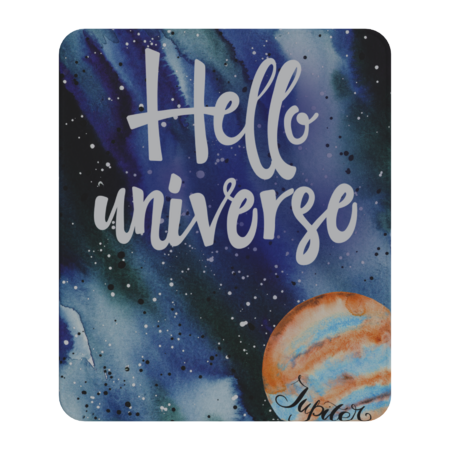 Hello Universe - Space Neon Watercolor by MikeAirlino