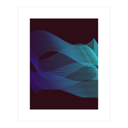 Blue Lineart minimalist geometric ocean by carolsalazar
