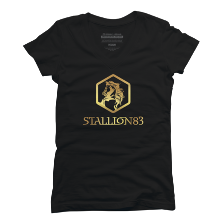 Stallion83 Logo Juniors V-Neck Tee