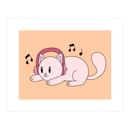 Cat with Headphones by pakovalor