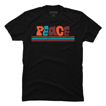 Peace Groovy Typography With Retro Stripes Vintage Boho Design by fruitflypie