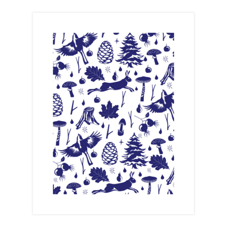 Blue Forest Pattern by Llluid