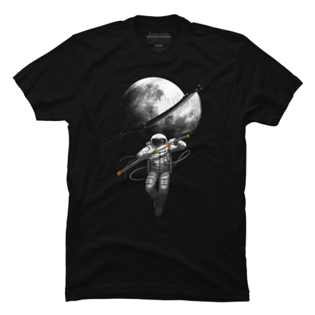 Astronaut Ninja Samurai Cutting the Moon in Half by andremullerdko