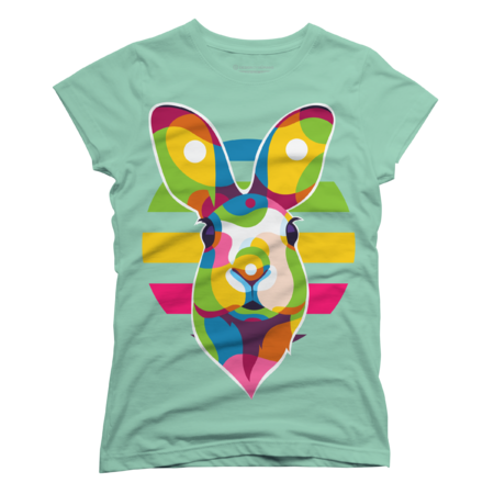 Colorful Cute Rabbit Portrait Pop Art Style by wpaprint12