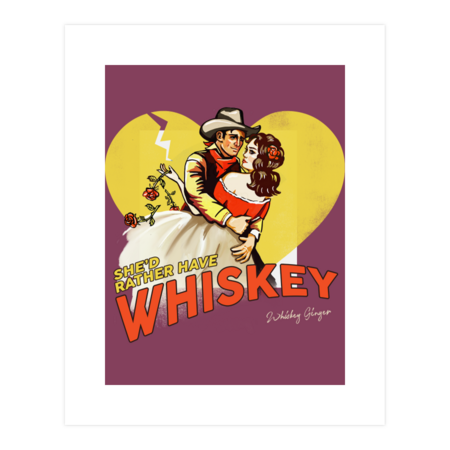 &quot;She'd Rather Have Whiskey&quot; Cute &amp; Funny Romantic Pinup Art by TheWhiskeyGinger