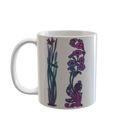Purple Art Nouveau flowers