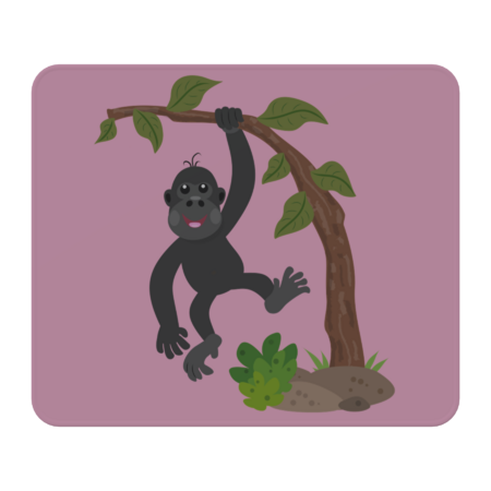 Cute happy baby gorilla cartoon illustration by thefrogfactory