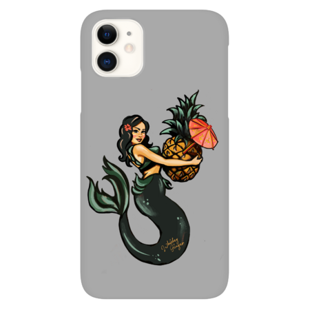 Cute Tropical Mermaid Pinup Girl With A Pineapple by TheWhiskeyGinger