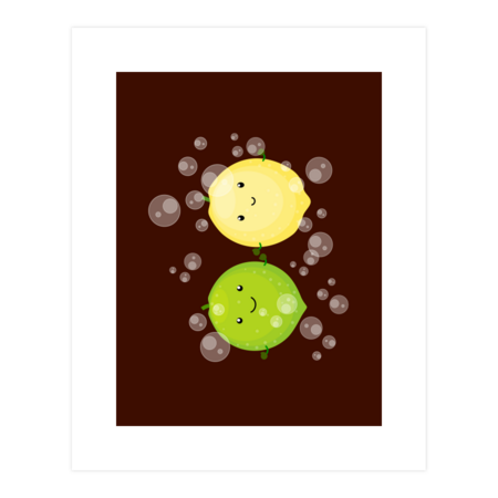 Cute happy lemon lime cartoon illustration by thefrogfactory