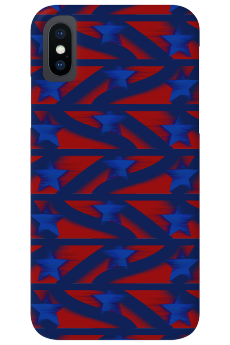 America art stars red blue wavy zig zag lines USA flag pattern by RandomAccessClothing