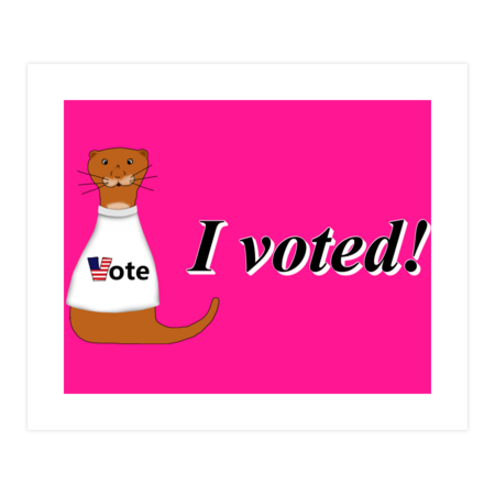 Oliver The Otter I Voted Sticker by ButterflyInTheAttic