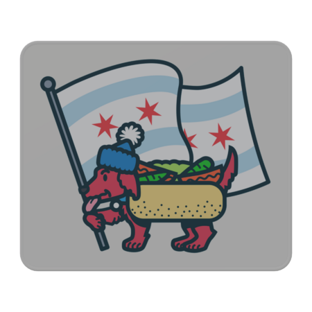 Chicago Dog with Flag