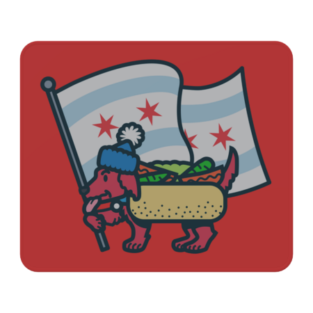 Chicago Dog with Flag