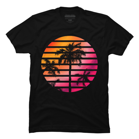 Palm Trees Sunset Circle