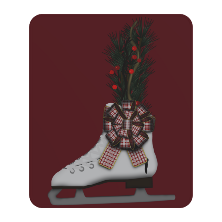 Ice Skate Christmas Decoration with Tartan Bow by ButterflyInTheAttic
